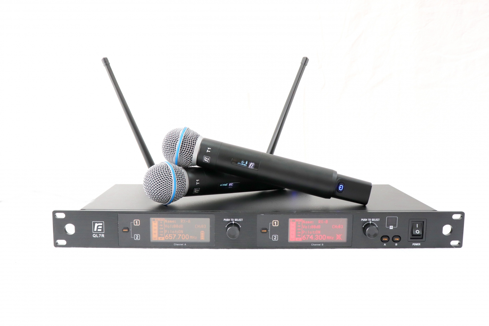 RFIntell QL7R/T1-B 720,500-754,000 МГц 2-канальная радиосистема с 2-мя ручными микрофонами в Сочи