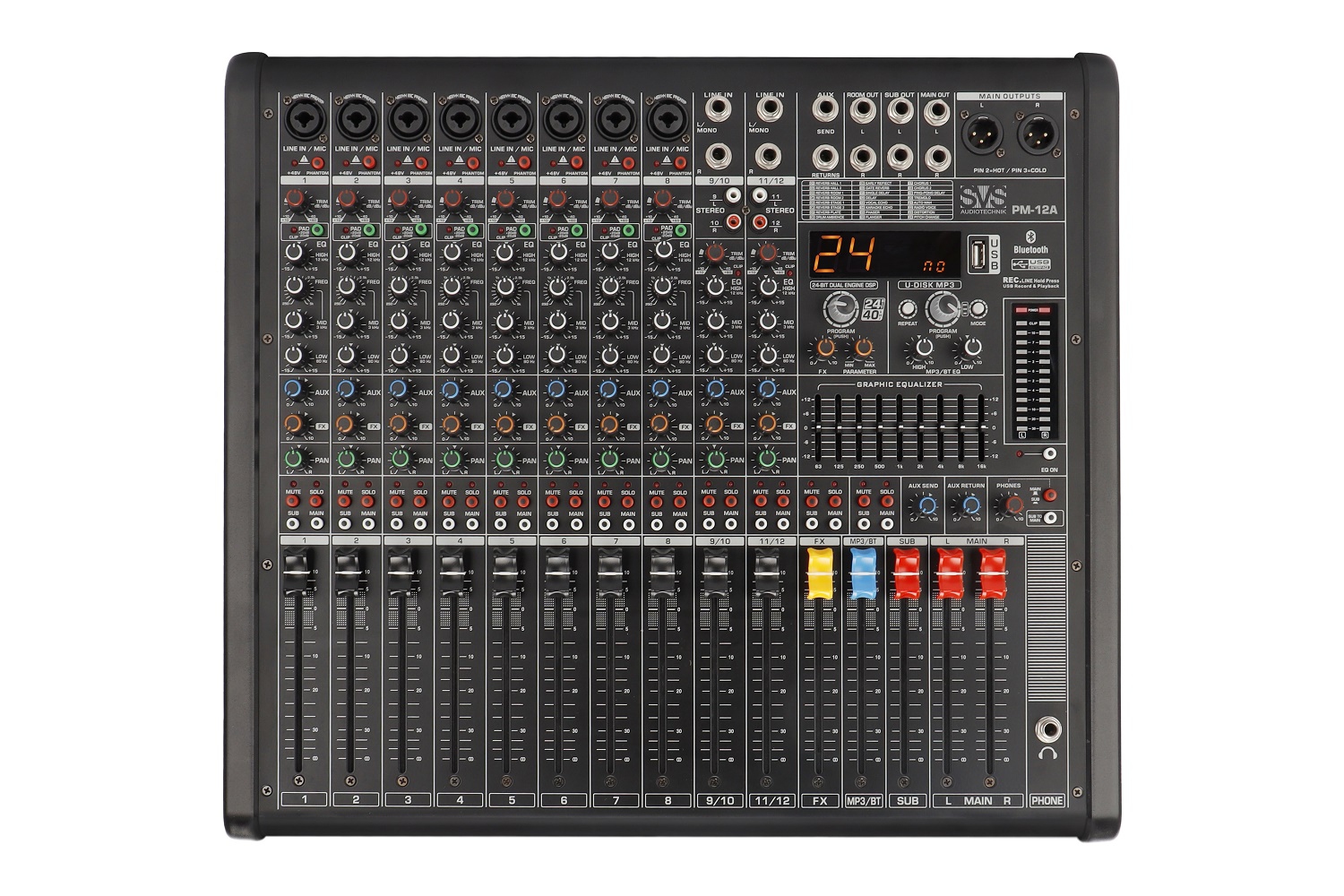SVS Audiotechnik mixers PM-12A Активный аналоговый микшерный пульт, 12-канальный в Сочи